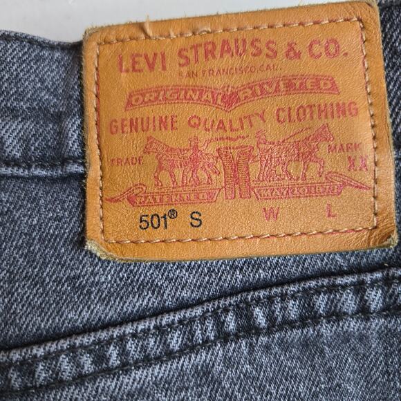 Levi's Premium 501 High Rise Button Fly Coal Black Skinny Fit Jeans Size 29 - Picture 6 of 10